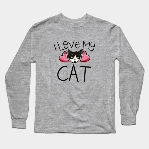 I love my cat Long Sleeve T-Shirt by bubbsnugg